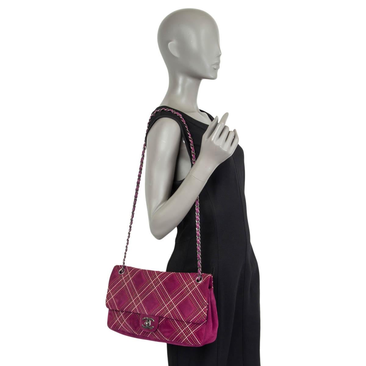 CHANLE purple suede 2013 EDINBURGH SALTIRE MEDIUM FLAP Shoulder Bag 13A For Sale 4