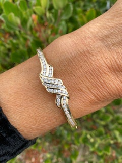 Bracelet en or jaune 14Kt avec diamant en chaîne de 1,30 carat