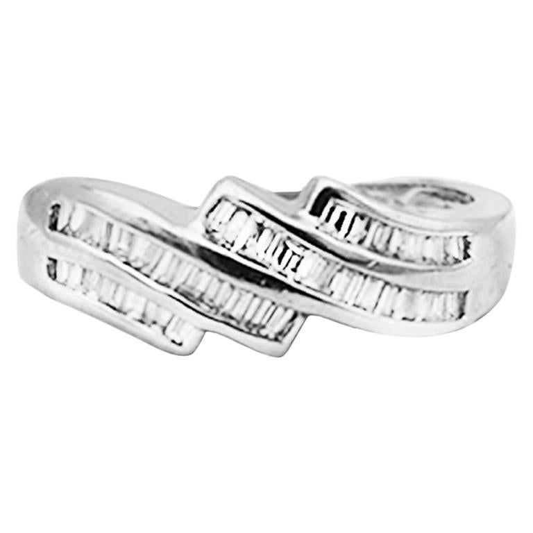 14K Channel Baguette Diamond Band Ring .80 Carat VS 