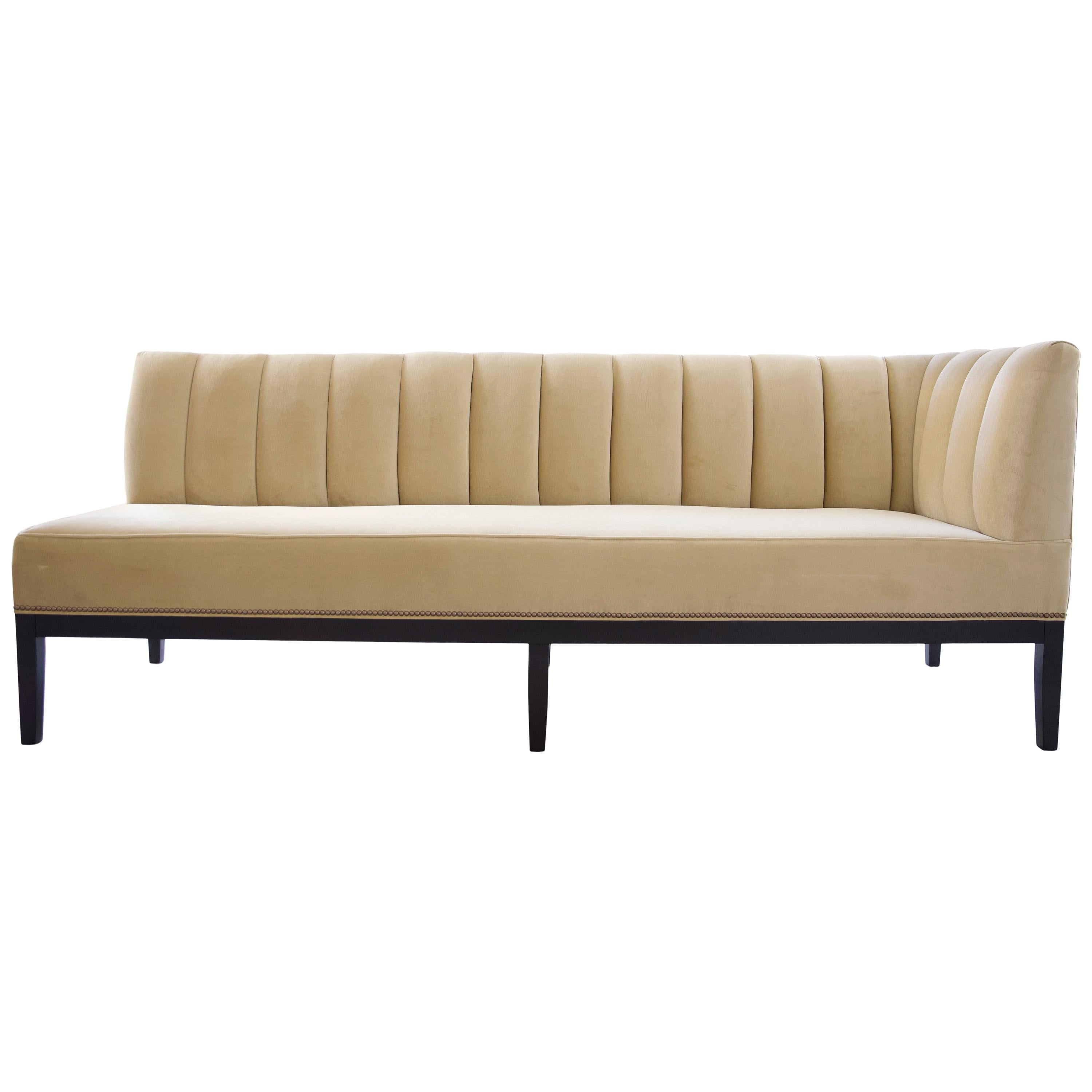 Channel Banquette Lounge Seating Handcrafted For Sale