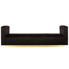 CHANNEL DAYBED - Modern Daybed in Glam Velvet on a Plinth Base
