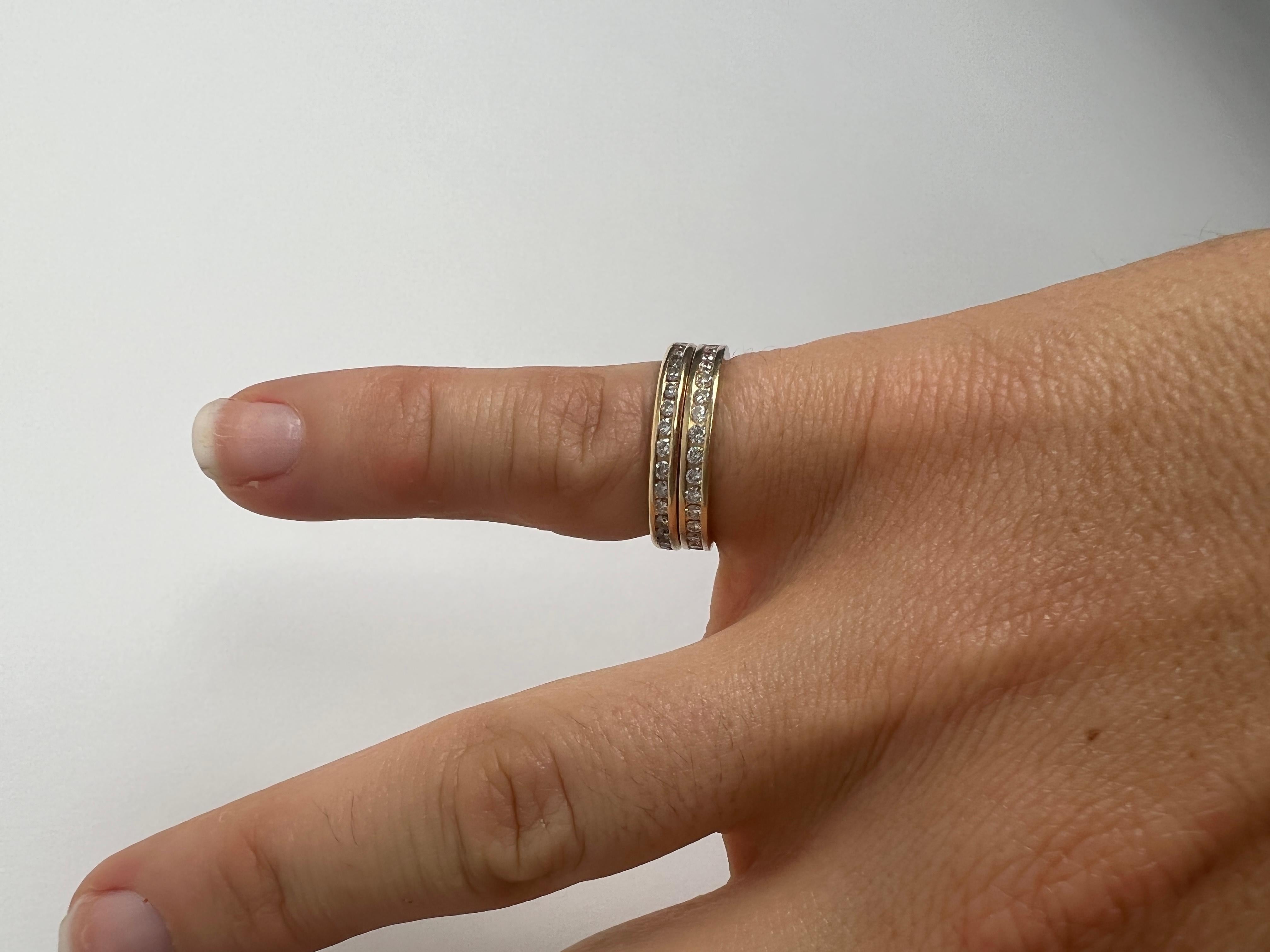 Channel Diamant Eternity Ehering, 14K Gelbgold, Ring Größe 6 für Damen oder Herren im Angebot