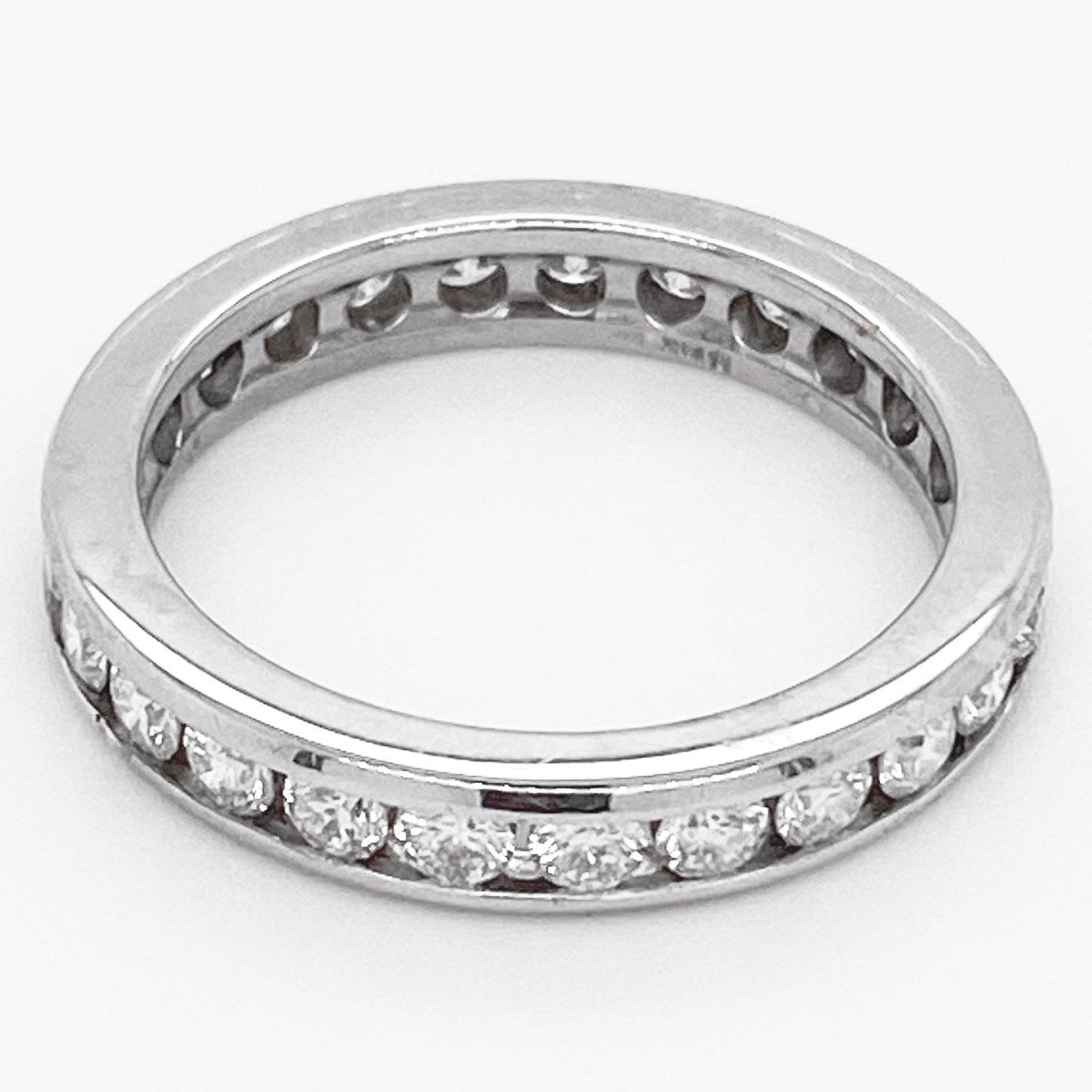 For Sale:  Channel Eternity Band Ring, White Gold, 1.50 Carat Diamond, Infinity 4