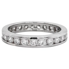 Channel Eternity Band Ring, White Gold, 1.50 Carat Diamond, Infinity