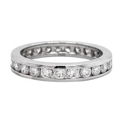 Channel Eternity Band Ring, White Gold, 1.50 Carat Diamond, Infinity