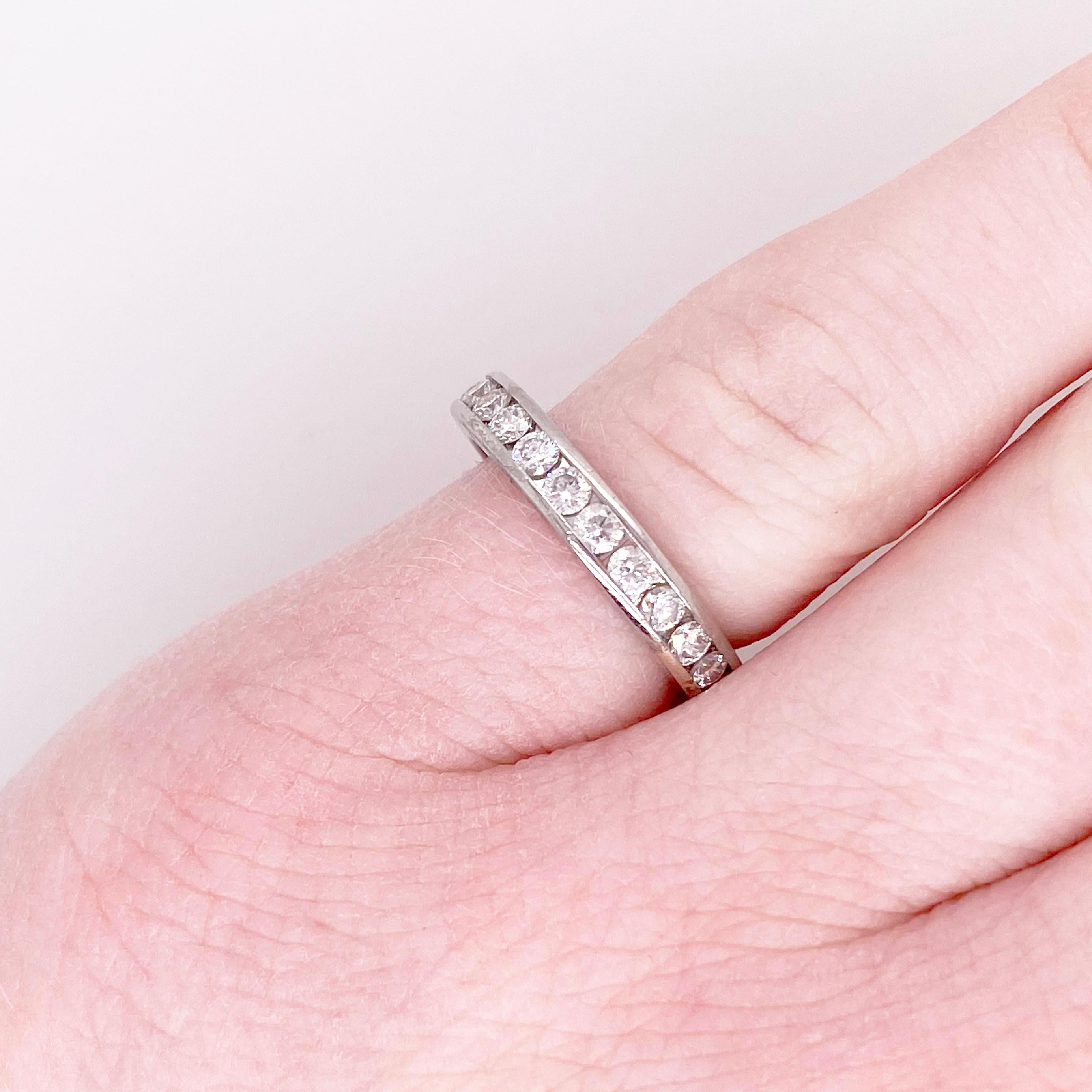 This stunning 14k white gold band dripping with diamonds is sure to take your breath away! This ring provides a look that is very modern yet classic. This ring is very fashionable and can add a touch of style to any outfit, yet it is also classy