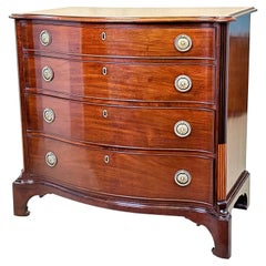 Antique Channel Islands Georgian Mahogany Serpentine Chest