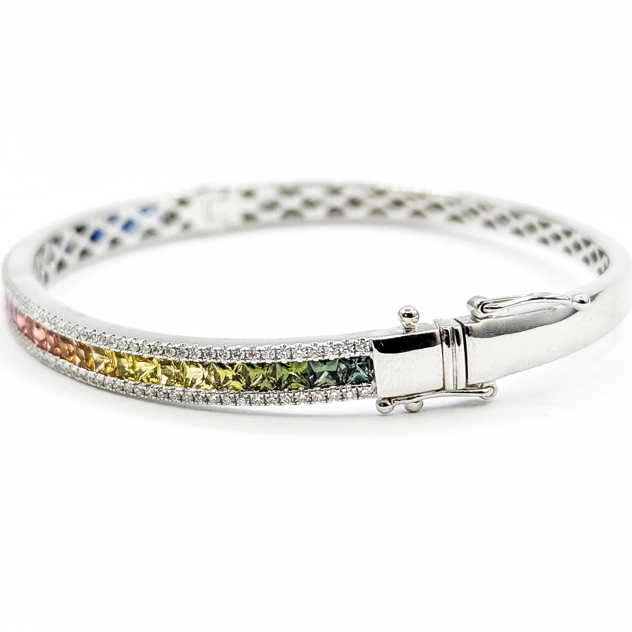 Channel Sapphire & Diamond Bracelet in 14k im Angebot 1