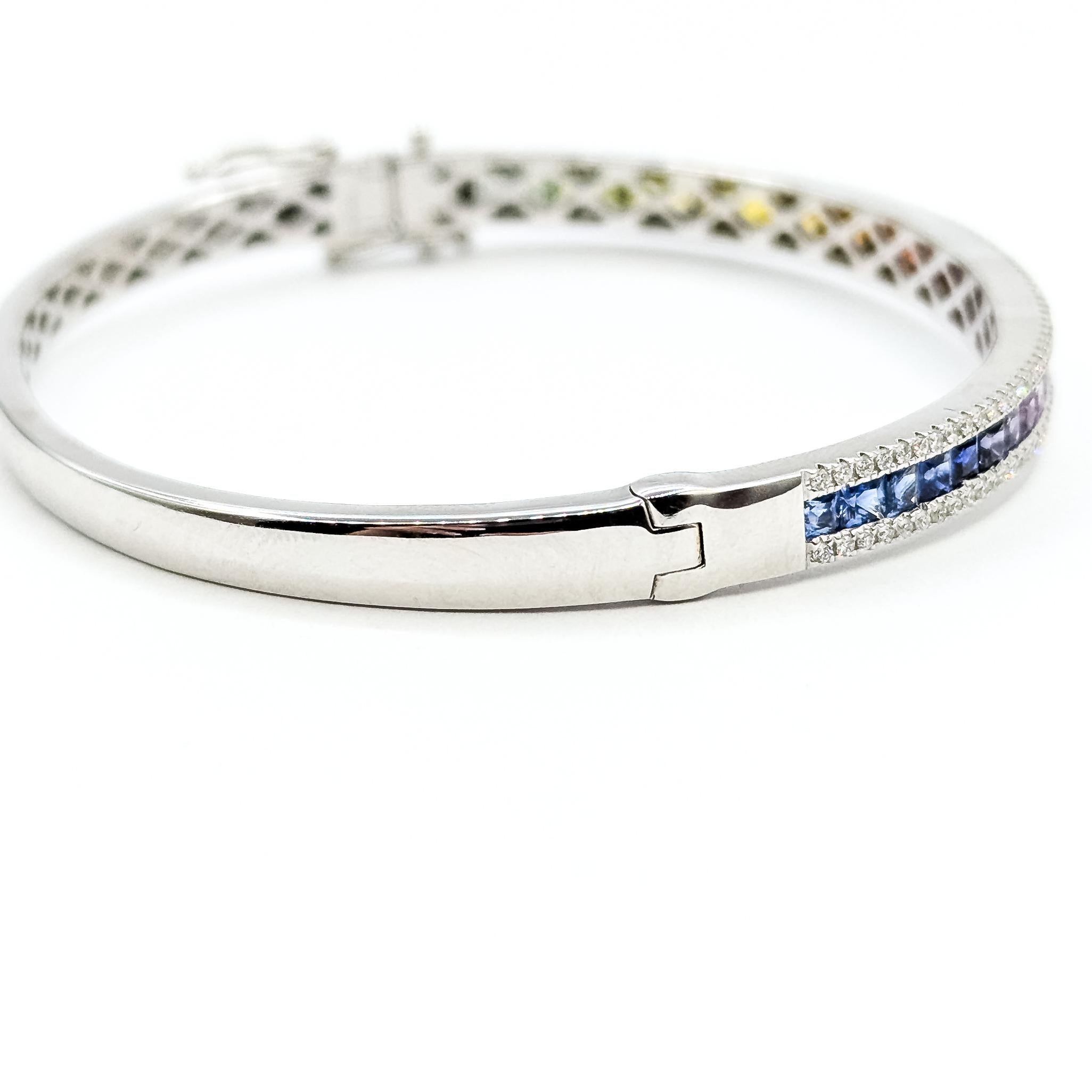 Channel Sapphire & Diamond Bracelet in 14k im Angebot 3