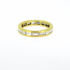 Channel Set 1.70 Carat Baguette Diamonds Yellow Gold Eternity Wedding Band