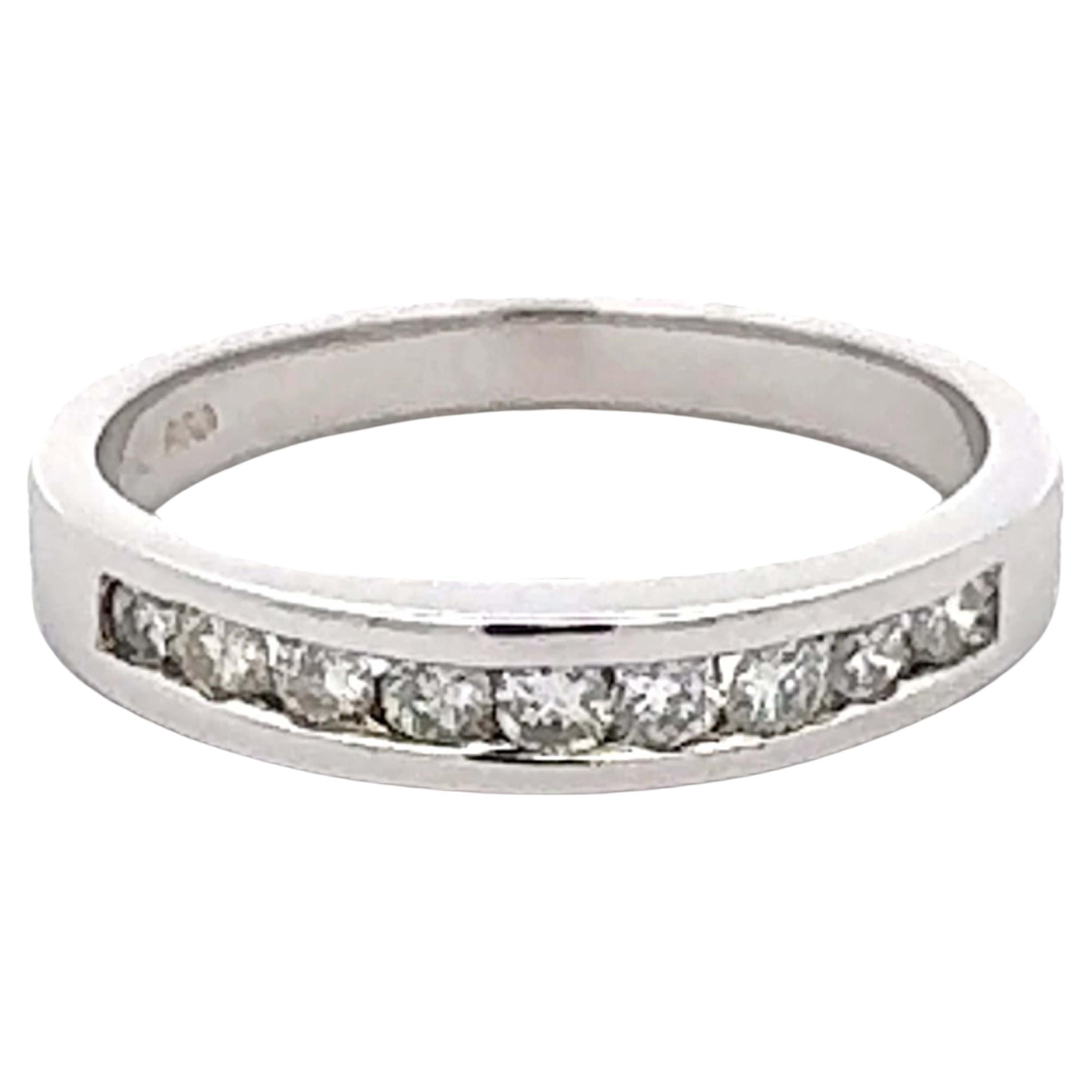 Channel Set 9 Brilliant Cut Diamond Band Ring Platinum