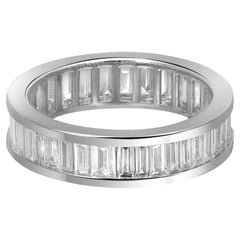 Channel Set Baguette Cut Diamond Band Ring 14K Weißgold 1.93Cttw Größe 6