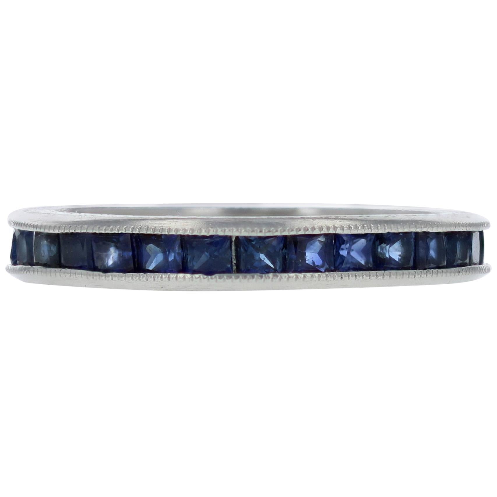 Channel-Set Blue Sapphire Eternity Band For Sale