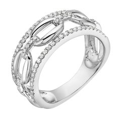 Channel Set Chain Link Diamond Ring