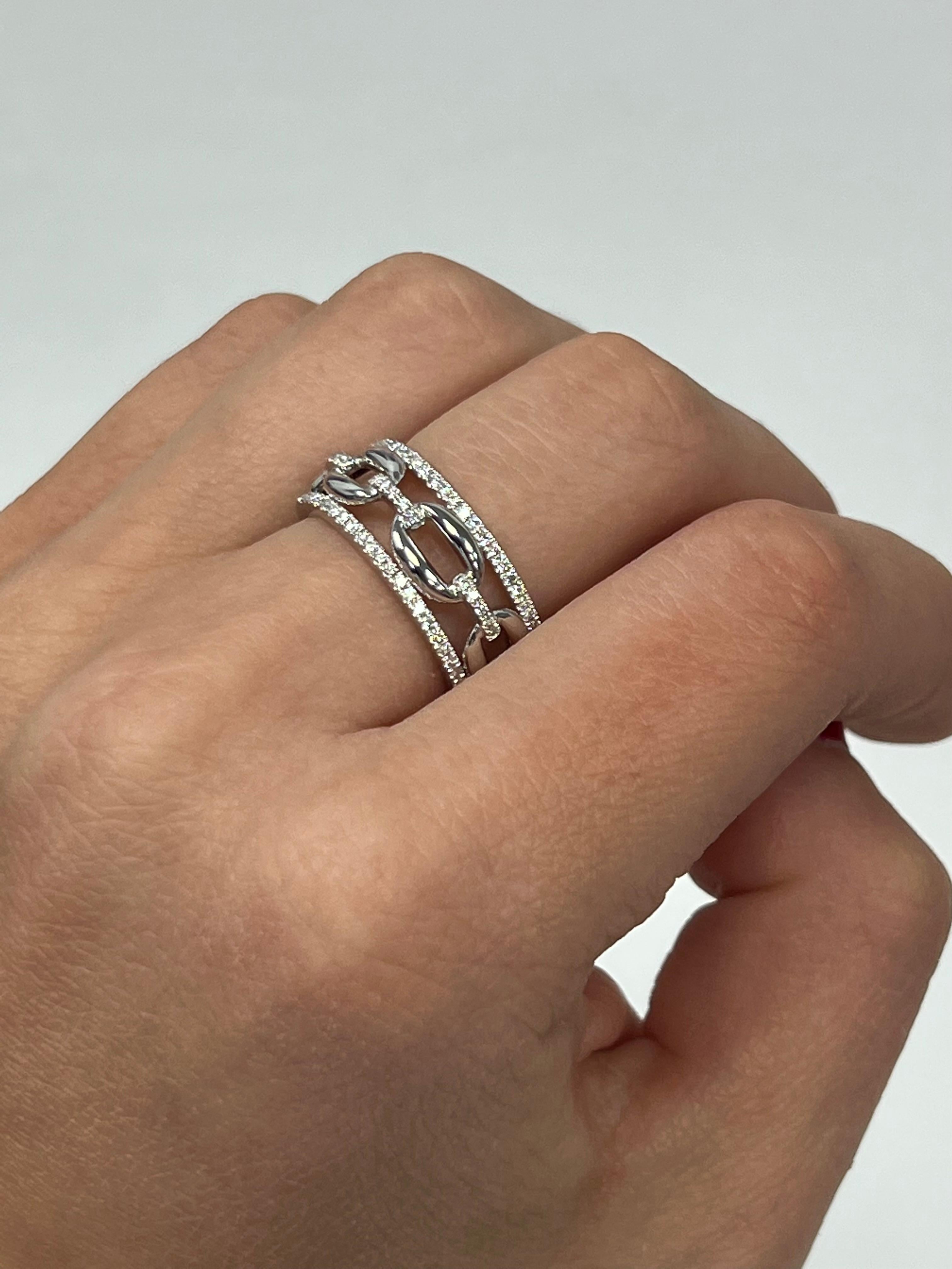 Round Cut Channel Set Chain Link Diamond Ring For Sale