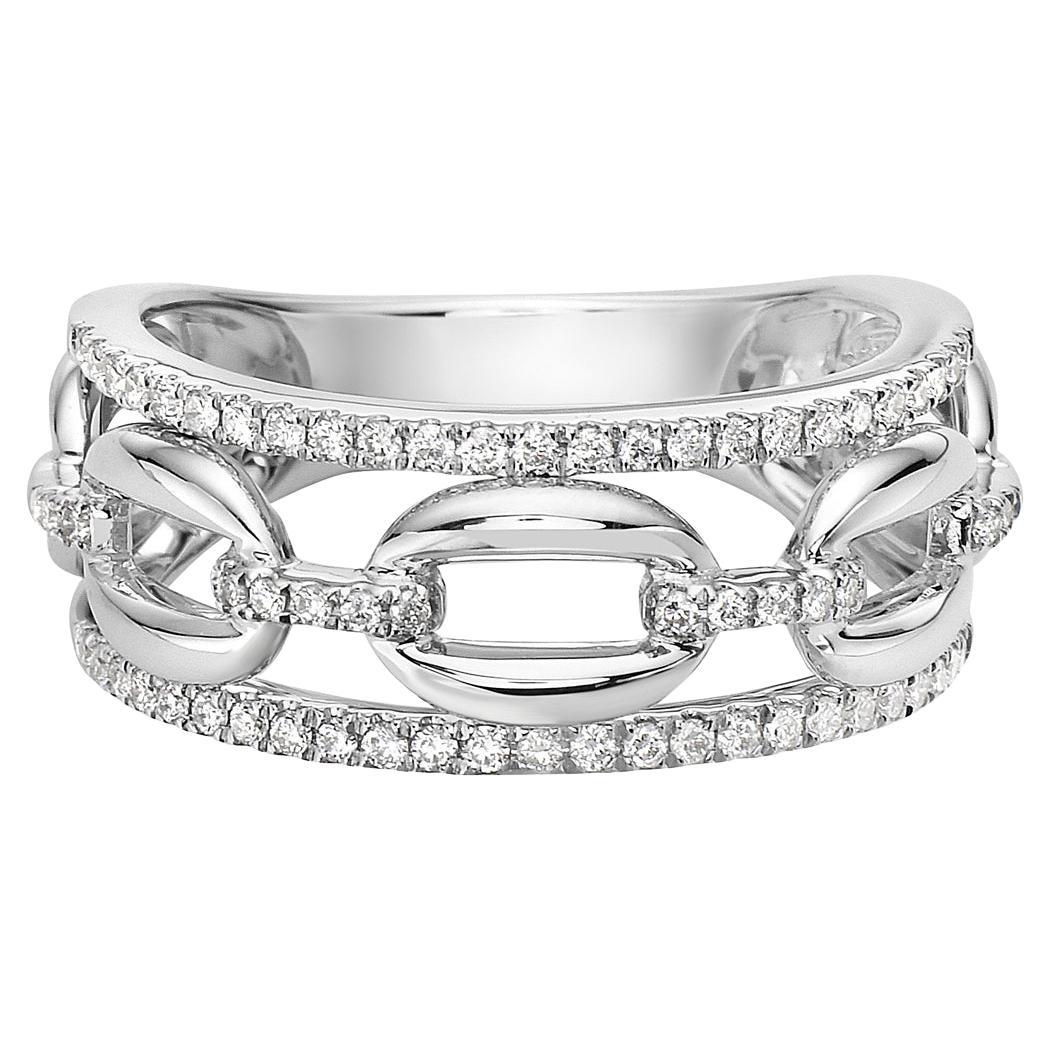 Channel Set Chain Link Diamond Ring For Sale