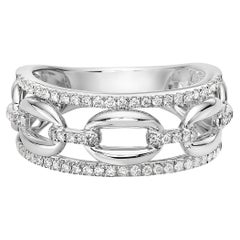 Channel Set Chain Link Diamond Ring