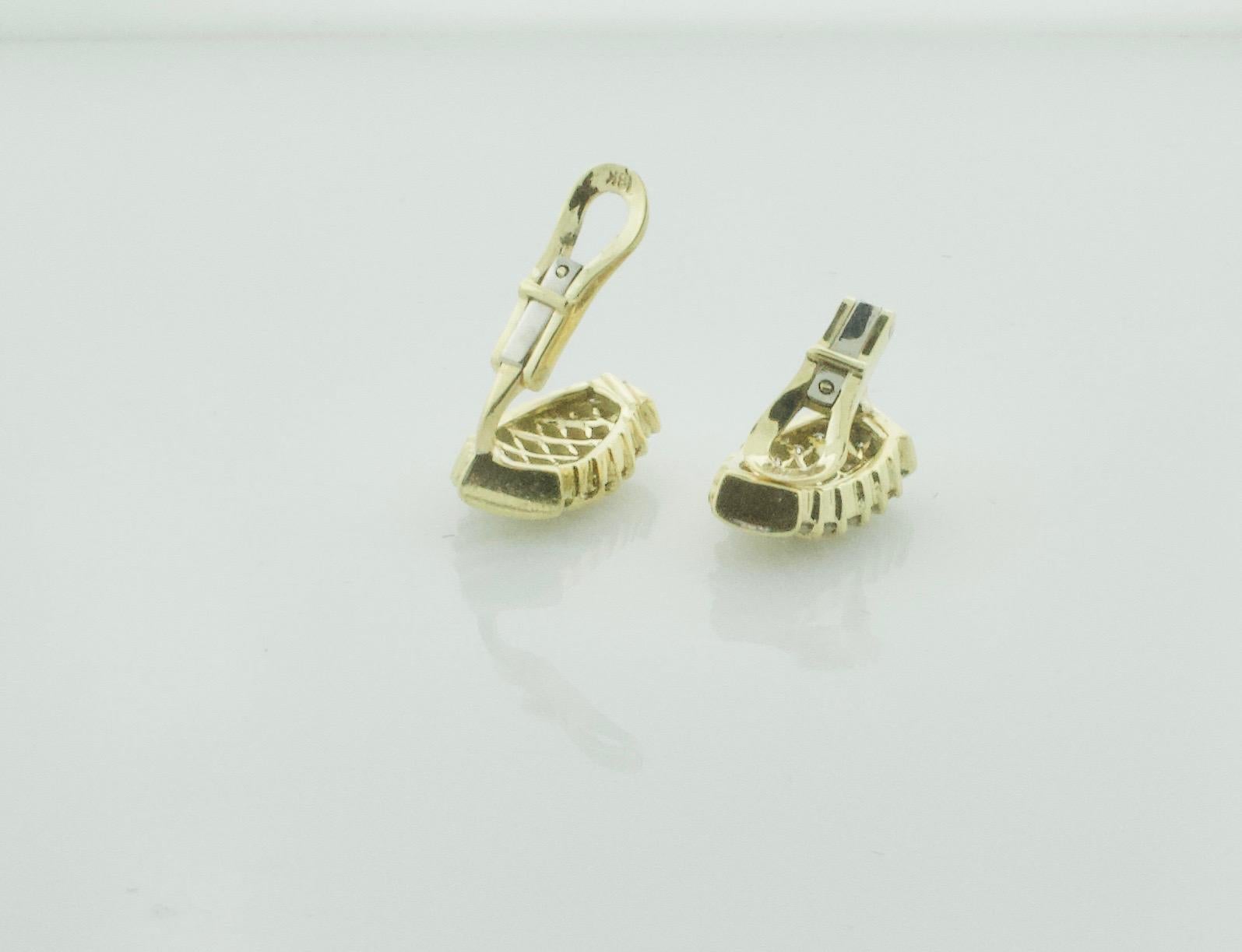 Channel Set Diamond 18k Yellow Gold Earrings 2.00 carats. In Excellent Condition In Wailea, HI