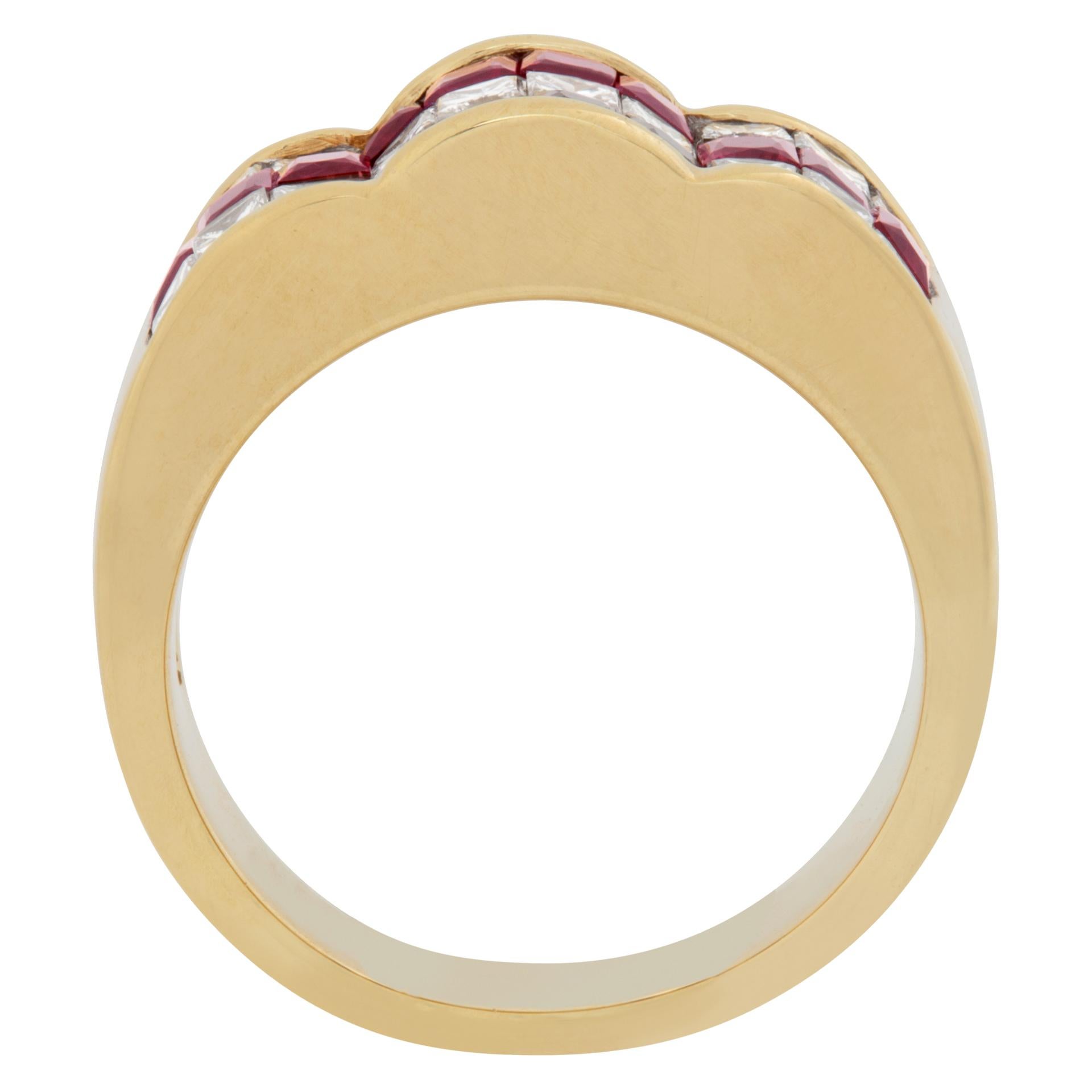 ruby and diamond channel set ring