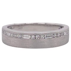 Channel Set Diamond Band, .23ct Diamond Band, 14K White Gold with Satin Finish