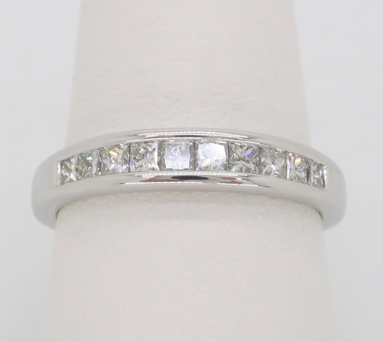 Channel Set Diamond Band Made in 14k White Gold For Sale at 1stDibs