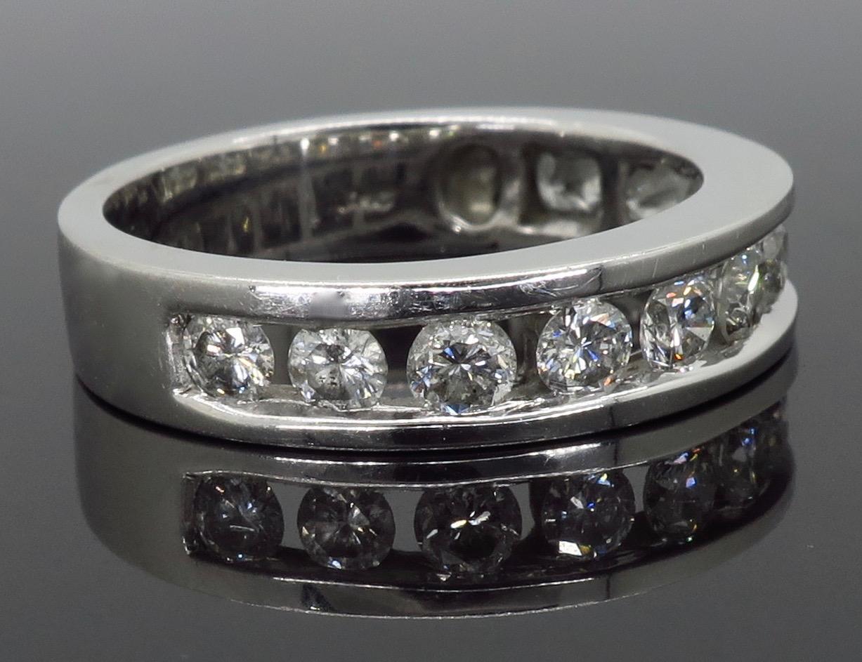 Channel Set Diamond Band Ring In New Condition In Webster, NY