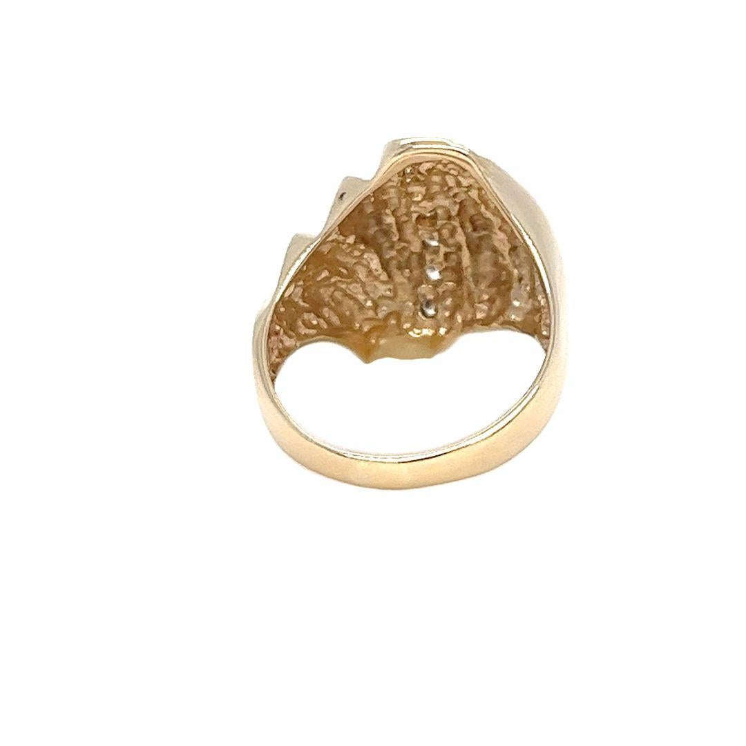 Bague dînatoire en or jaune avec diamants en serti Channel et Design/One Bon état - En vente à Coral Gables, FL