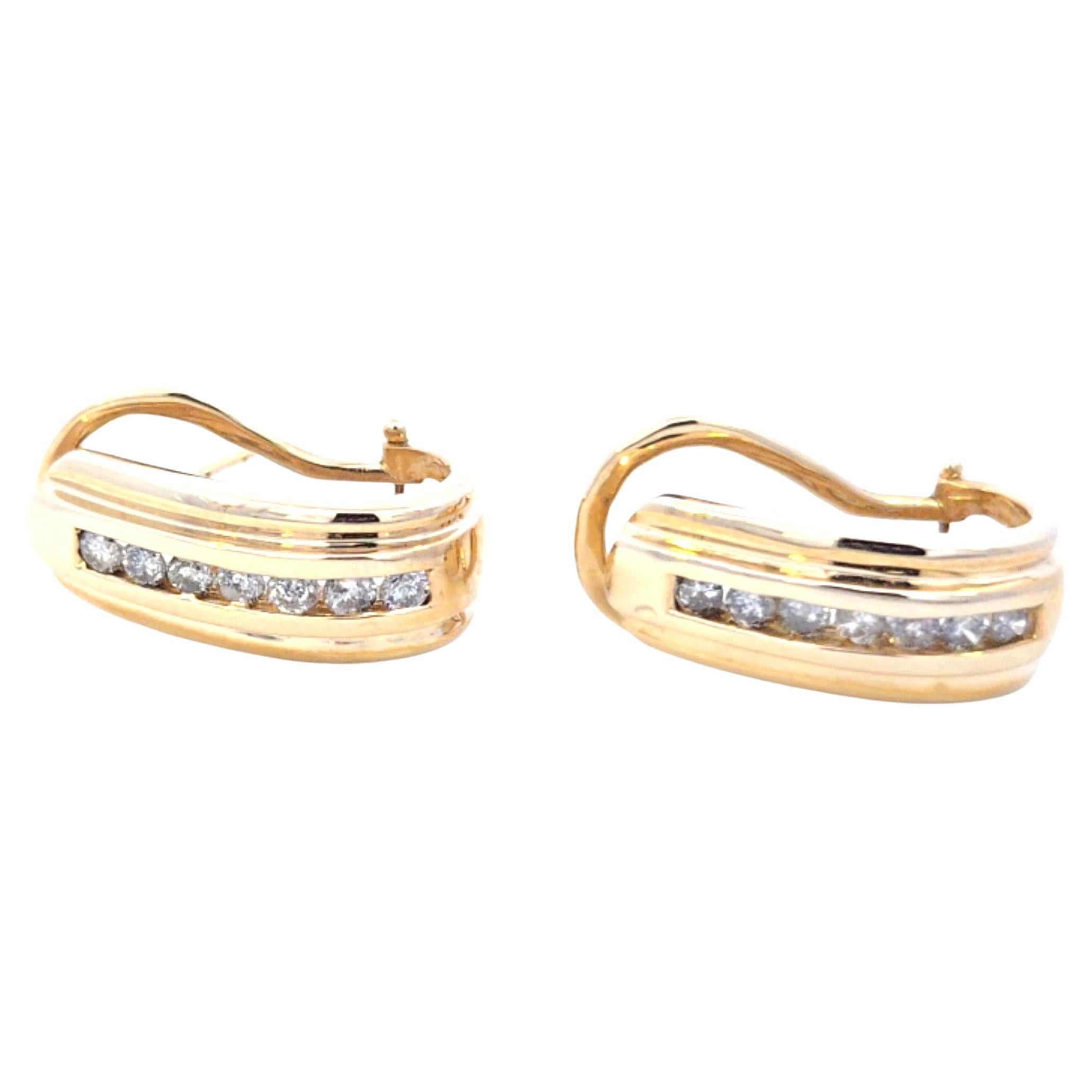 Channel Set Diamond Earrings in vendita