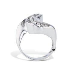 Channel Set Diamond Platinum Estate Ring