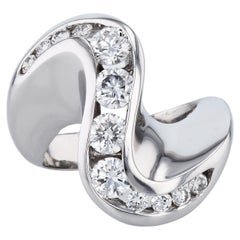 Channel Set Diamond Platinum Estate Ring