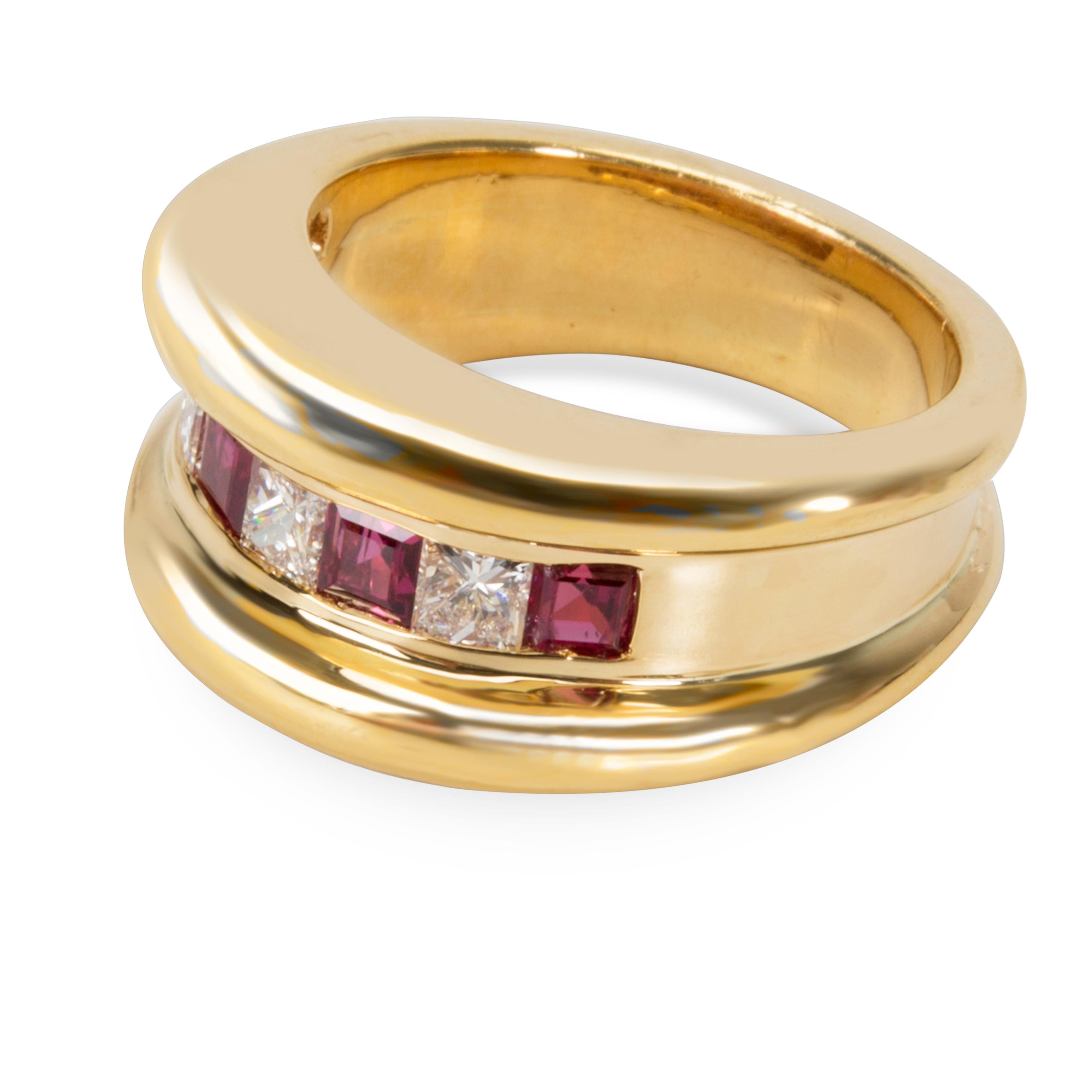 Channel Set Diamond and Ruby Band in 18 Karat Yellow Gold 1.27 Carat In New Condition In New York, NY