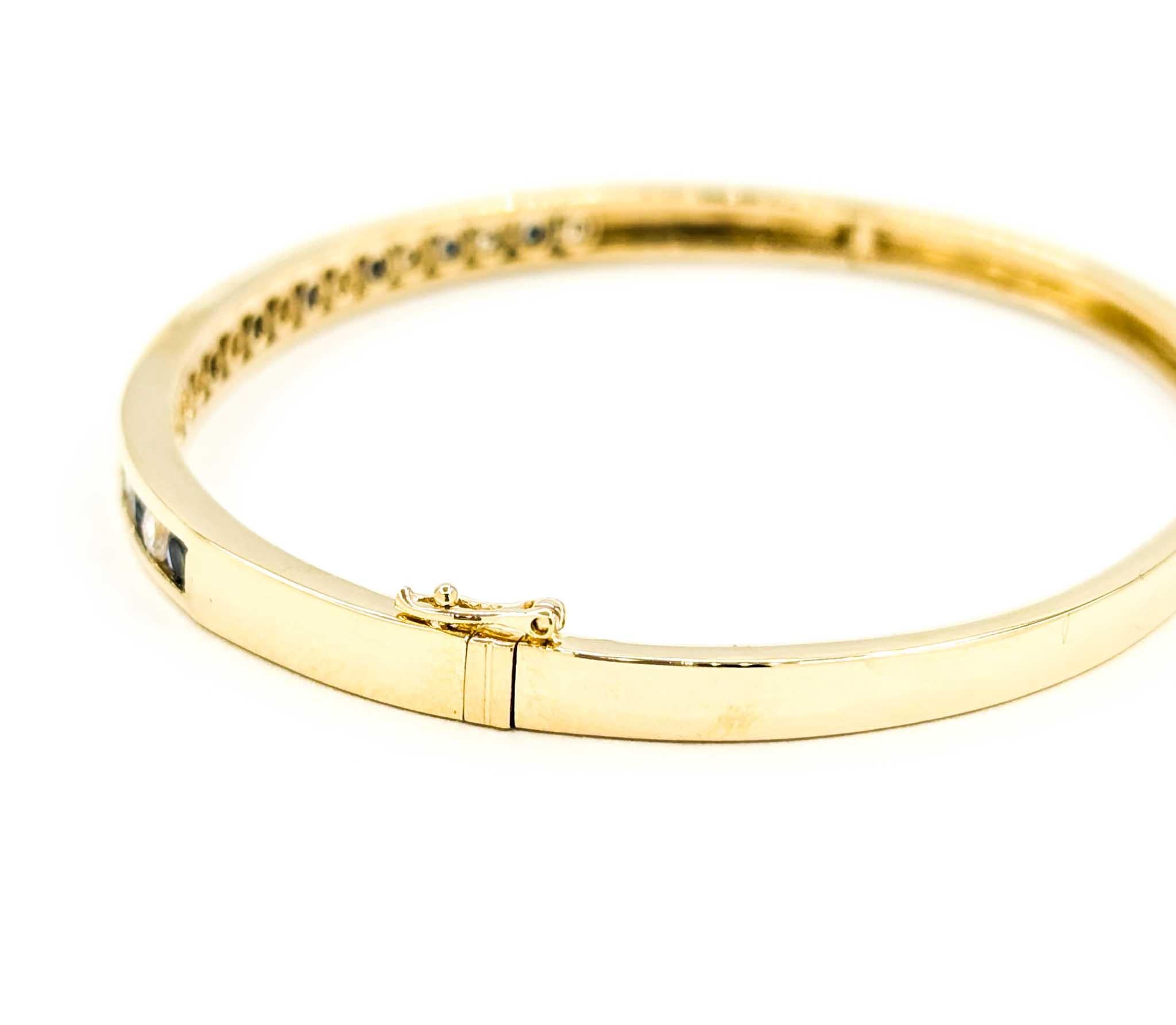 Channel Set Diamant & Saphir Armreif aus Gelbgold 1