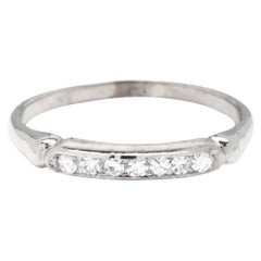 Vintage Channel Set Diamond Wedding Band, 14KT White Gold, Ring