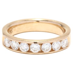 Channel Set Diamond Wedding Band, 14KT Yellow Gold, Ring Size 4.25
