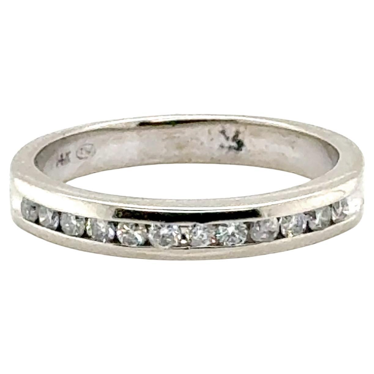 Channel Set Diamond Wedding Band .25ct Mined 14K Anniversary Ring Die Struck 3mm For Sale