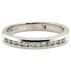 Channel Set Diamond Wedding Band .25ct Mined 14K Anniversary Ring Die Struck 3mm
