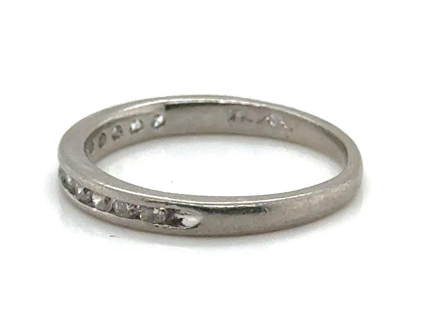 Round Cut Channel Set Diamond Wedding Band .25ct Mined Round Brilliant Platinum Anniversar For Sale