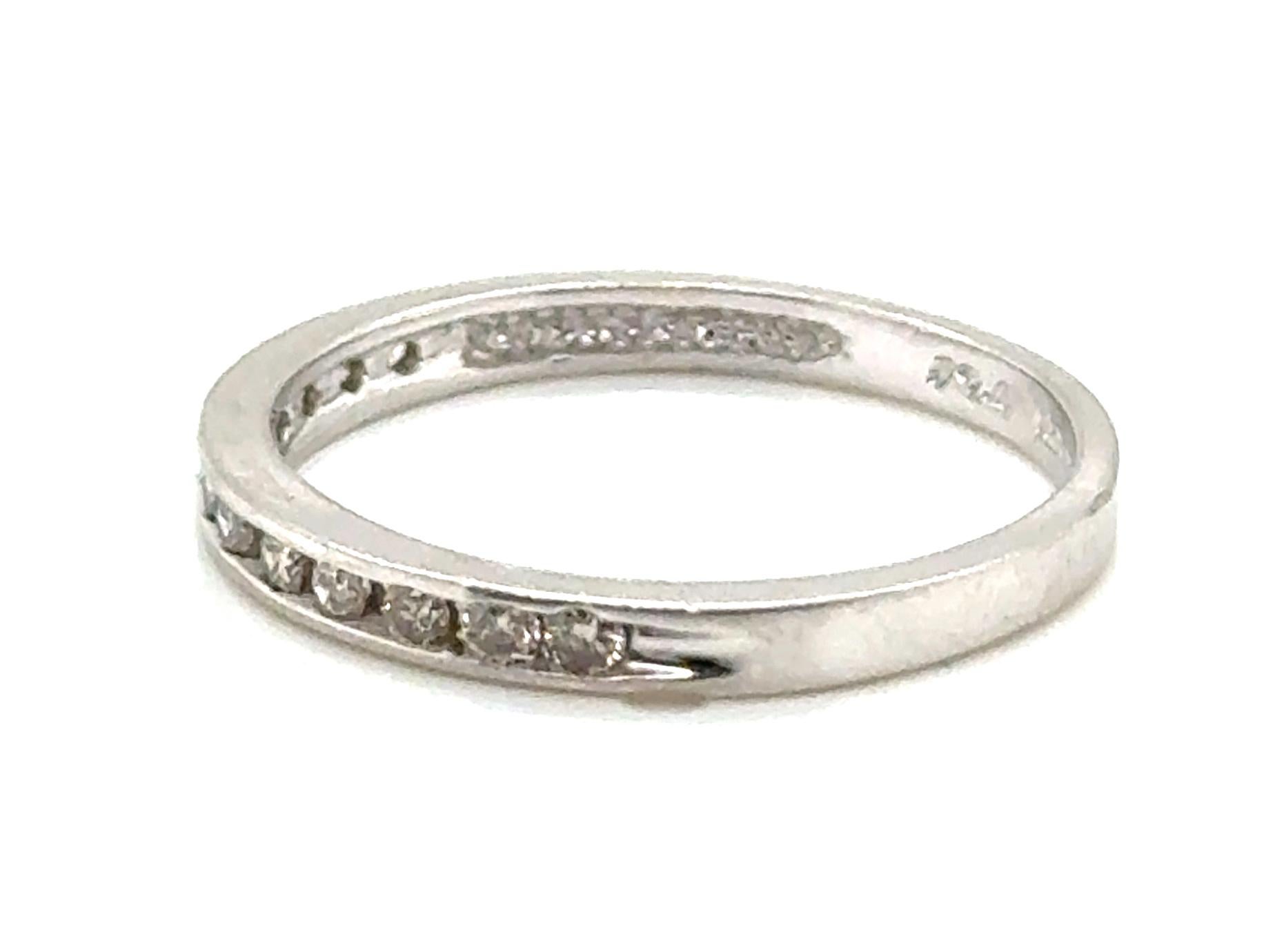 Round Cut Channel Set Diamond Wedding Band .25ct Mined Round Brilliant Platinum Anniversar