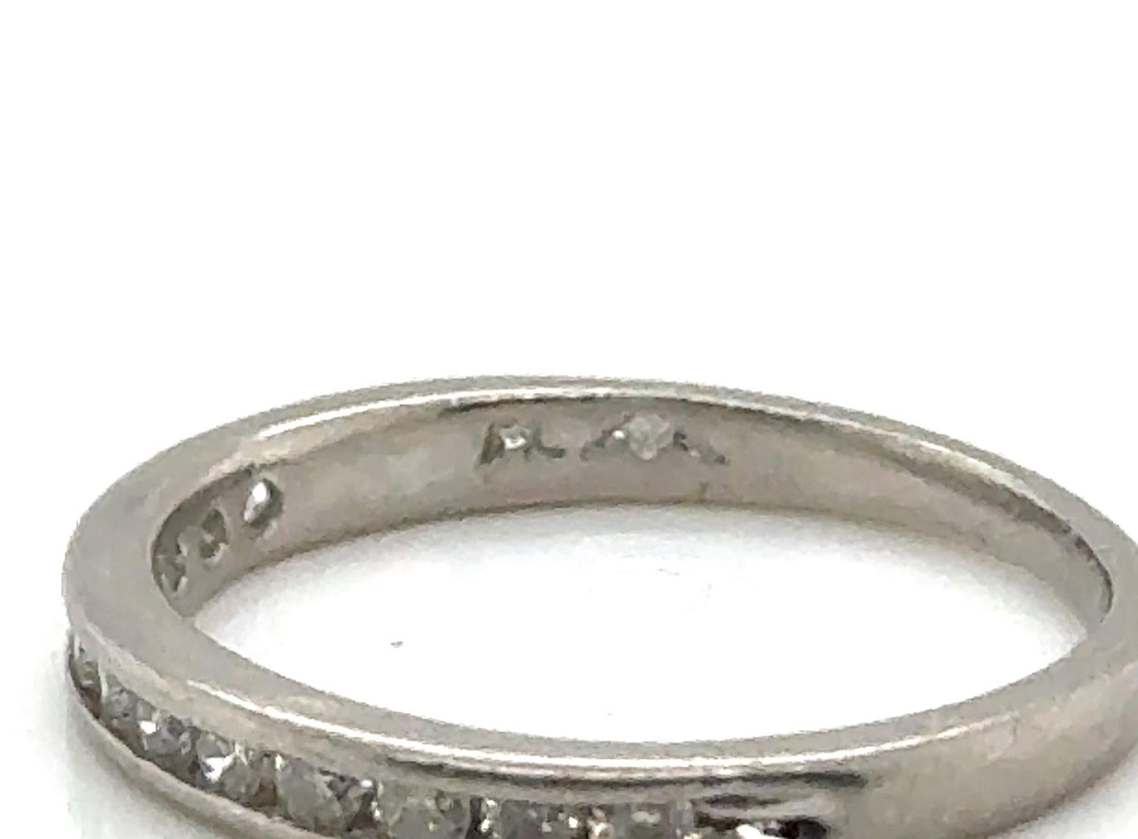 Channel Set Diamond Wedding Band .25ct Mined Round Brilliant Platinum Anniversar In Excellent Condition For Sale In Dearborn, MI