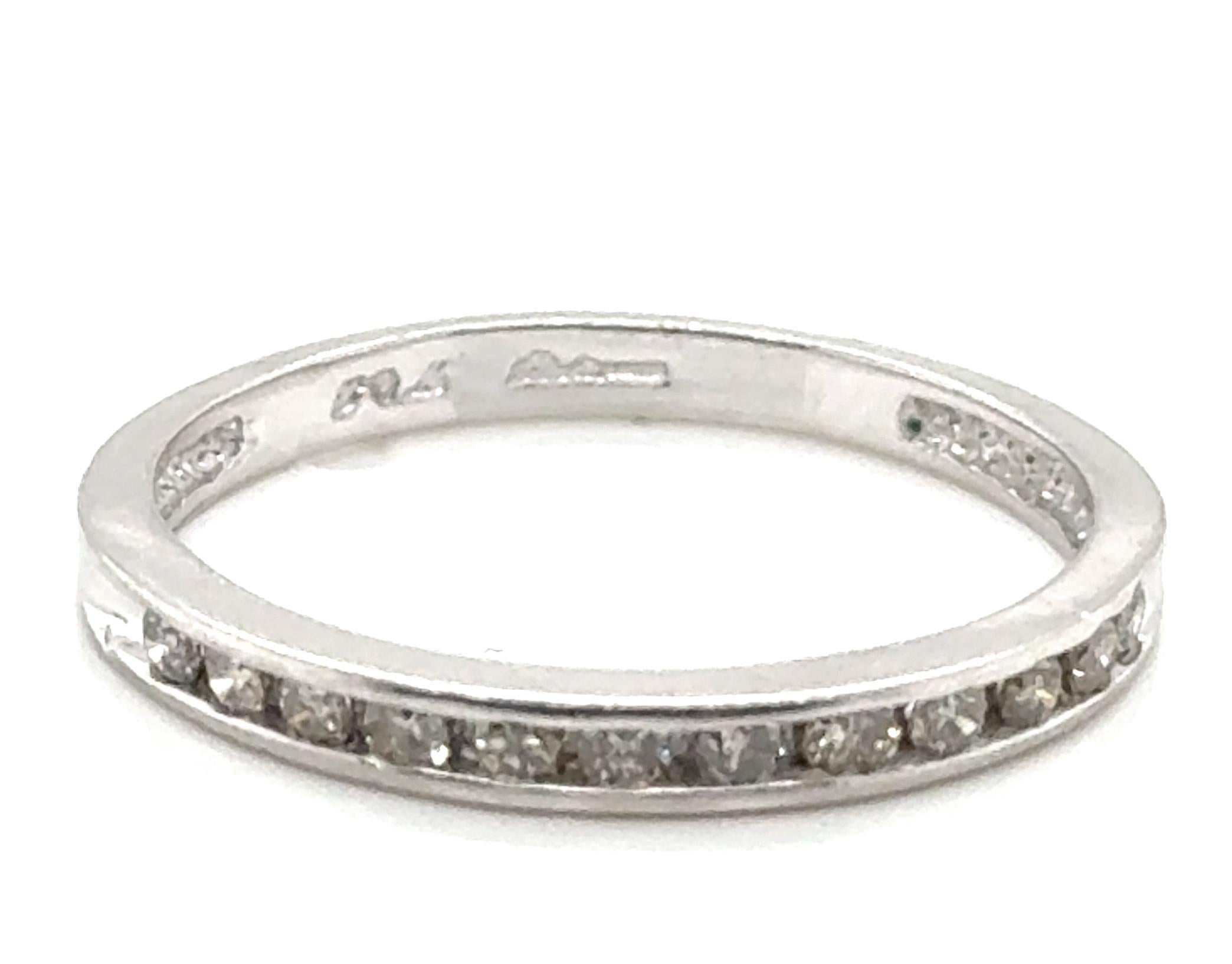 Channel Set Diamond Wedding Band .25ct Mined Round Brilliant Platinum Anniversar In Excellent Condition In Dearborn, MI