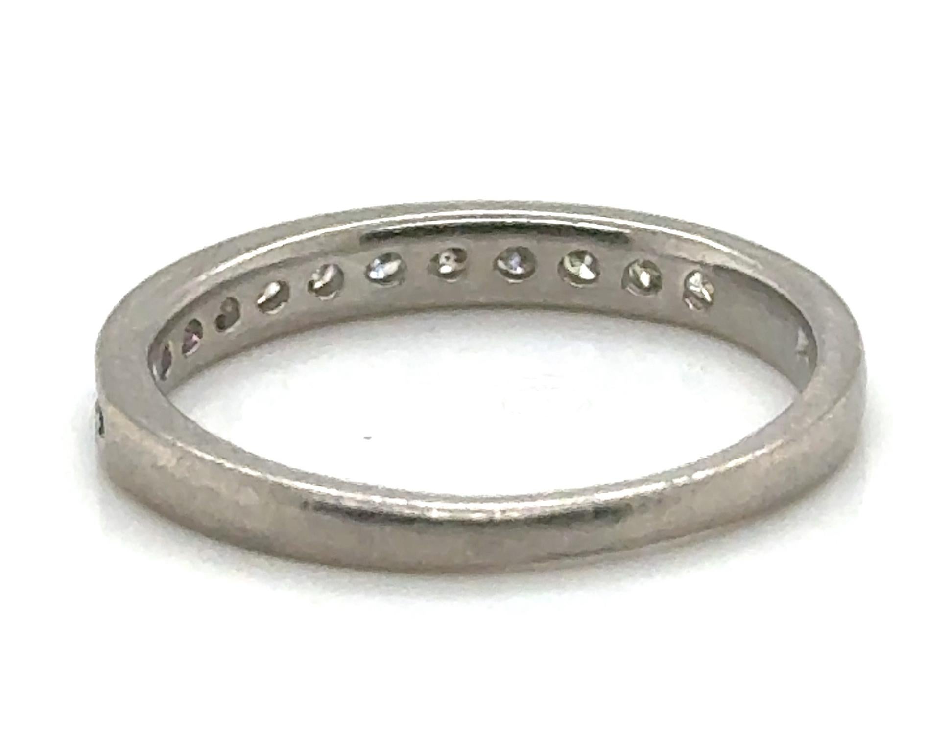 Women's Channel Set Diamond Wedding Band .25ct Mined Round Brilliant Platinum Anniversar For Sale