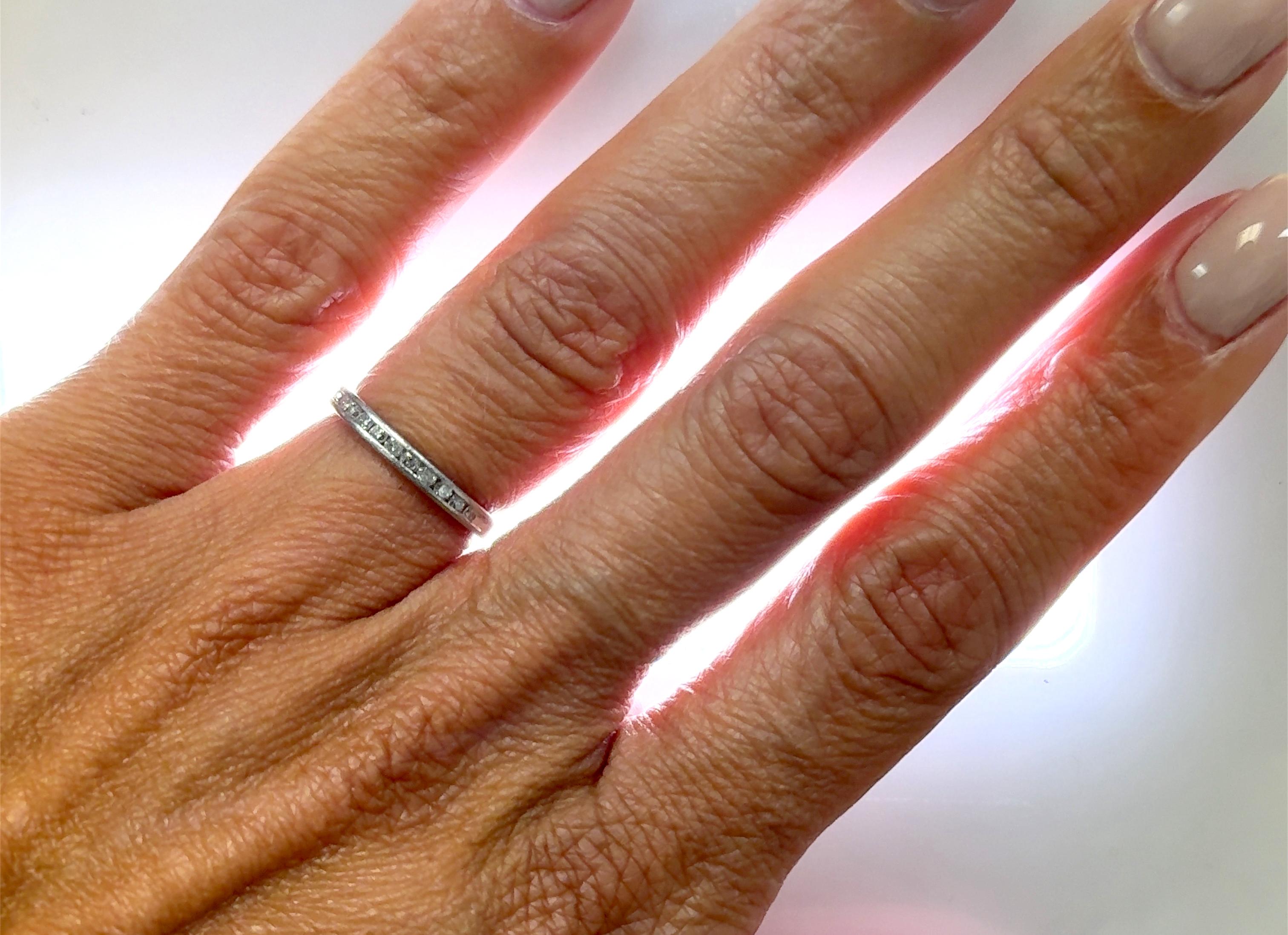 Channel Set Diamond Wedding Band .25ct Mined Round Brilliant Platinum Anniversar For Sale 1