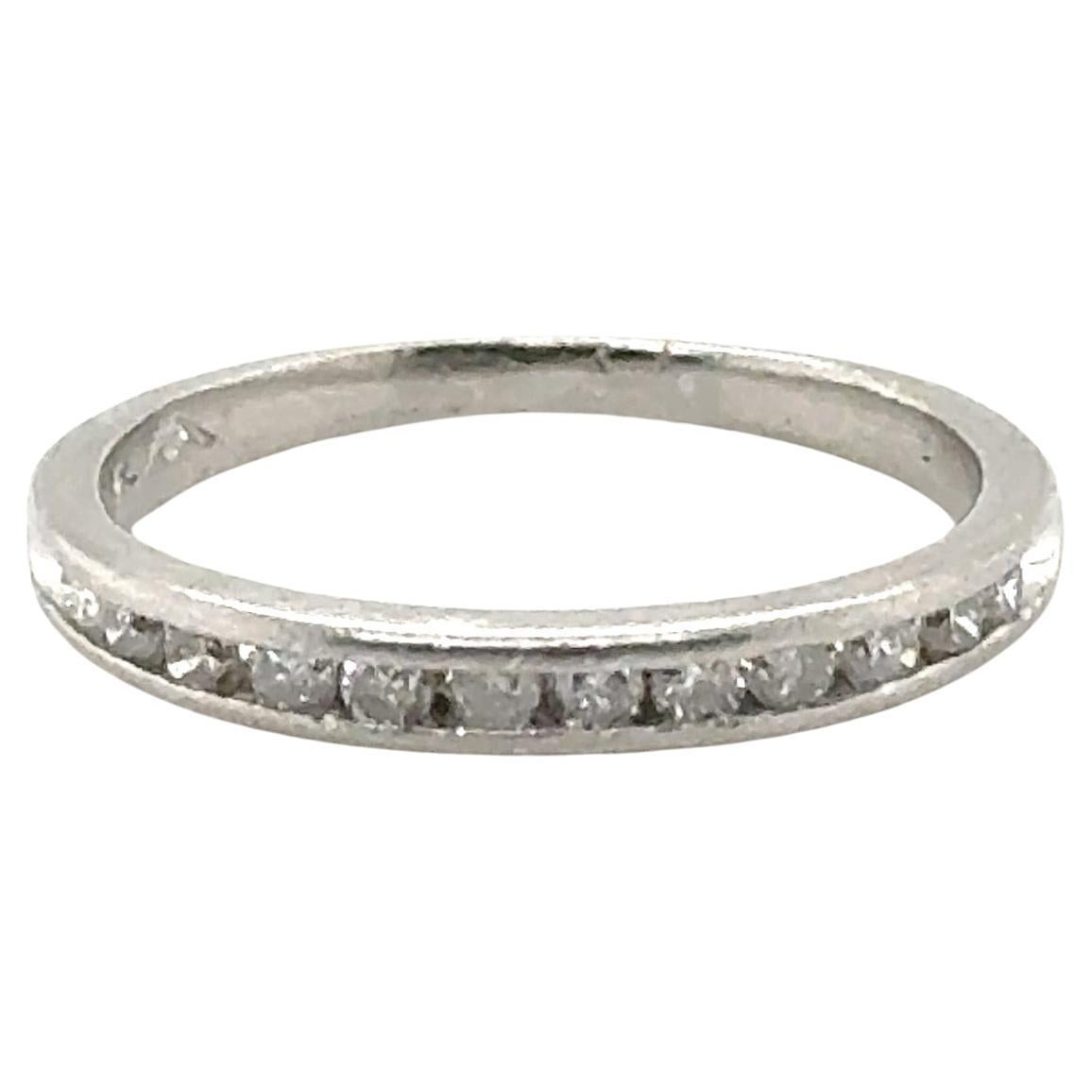 Channel Set Diamond Wedding Band .25ct Mined Round Brilliant Platinum Anniversar