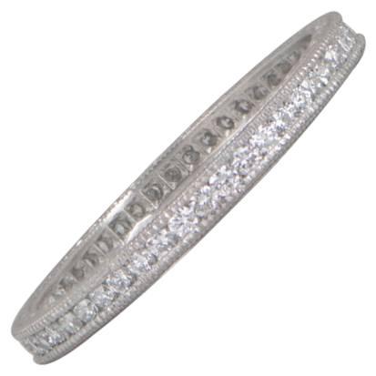 Channel Set Diamond Wedding Band, H Color, Platinum For Sale