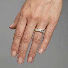 Channel Set Emerald Cut 14K (or 18k upon request) Yellow Gold Diamond Band Ring