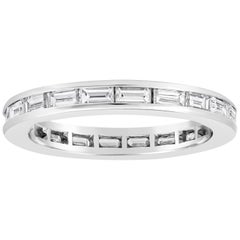 Channel Set Horizontal Baguette Diamond Eternity Wedding Band