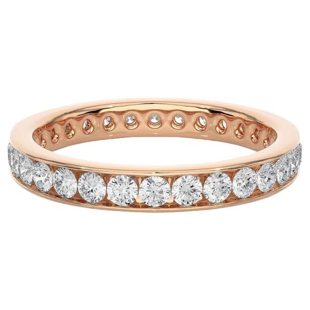 For Sale:  Channel Set Moissanite Band Gift for Girlfriend in Rose Gold Plated 925 Silver