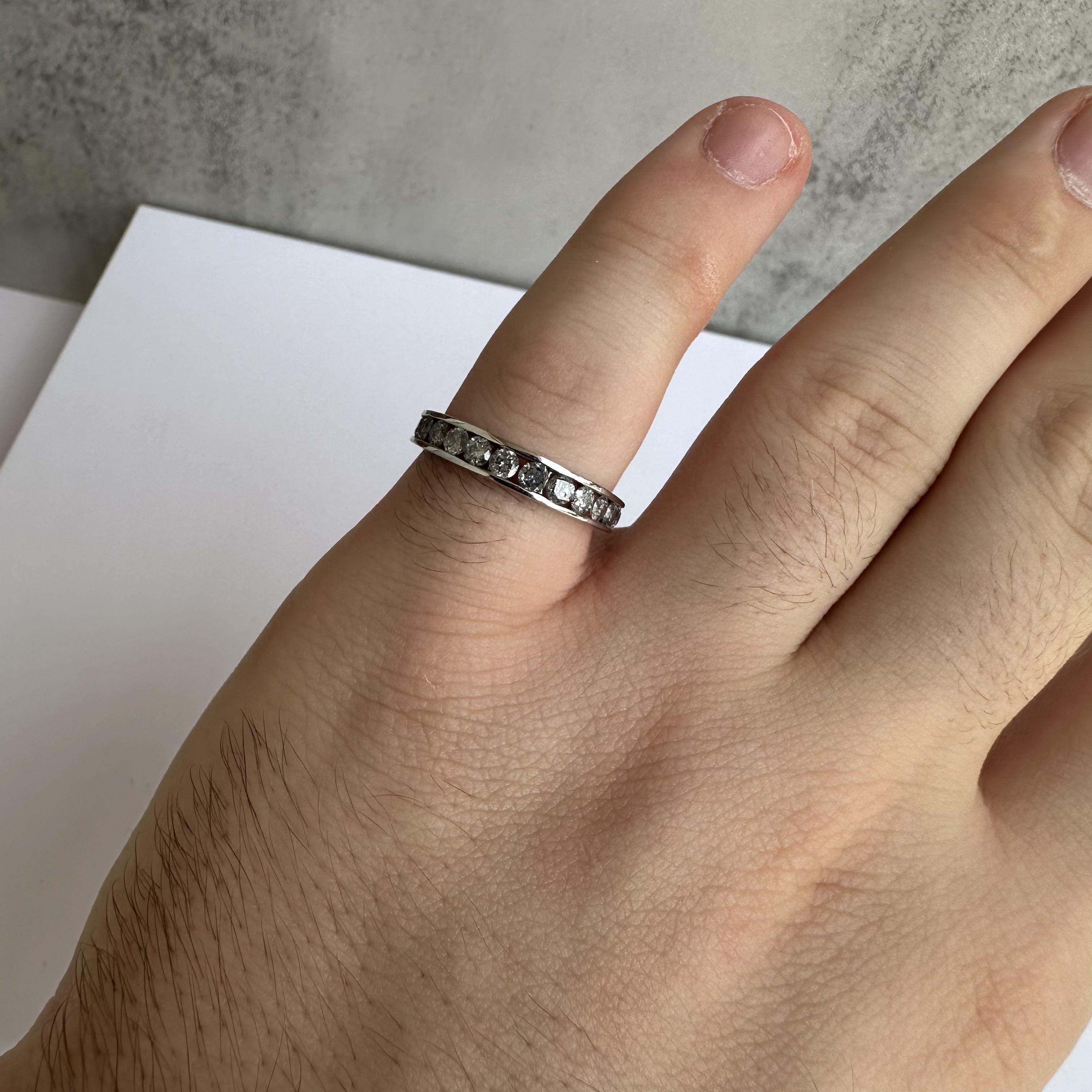Channel Set Natural Diamond Ring in 10kt White Gold - 1ctw, Size 9, New In New Condition For Sale In West Hempstead, NY