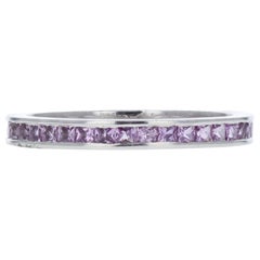 Channel-Set Pink Sapphire Eternity Band