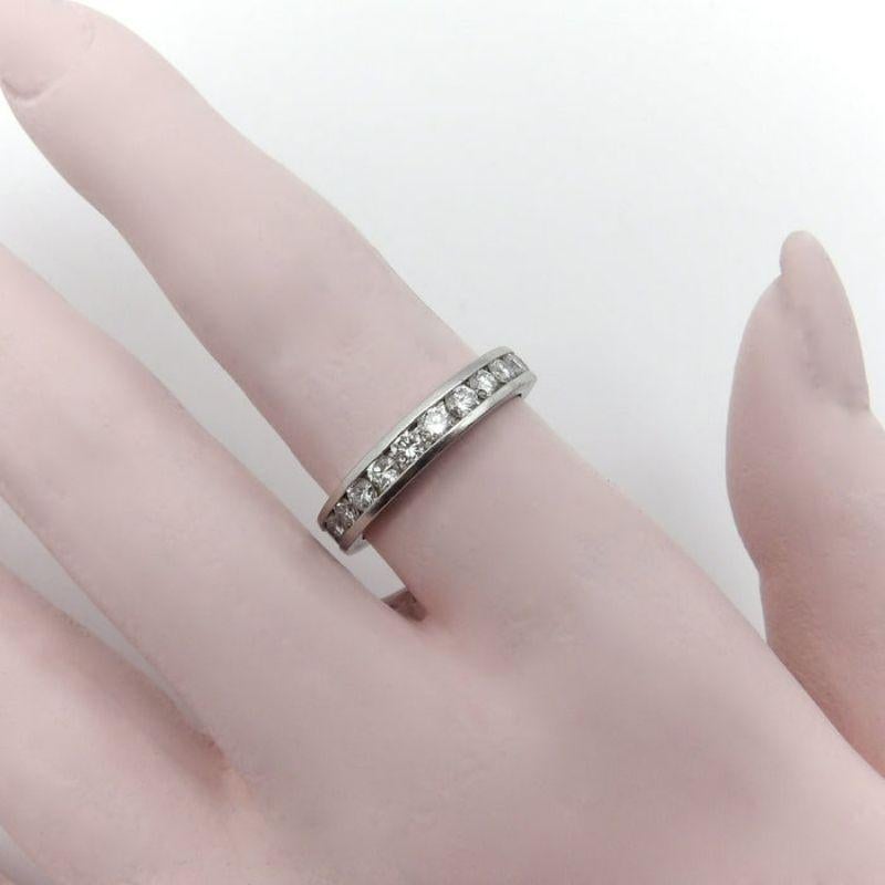 Channel Set Platinum Diamond Eternity Band In Good Condition For Sale In Venice, CA